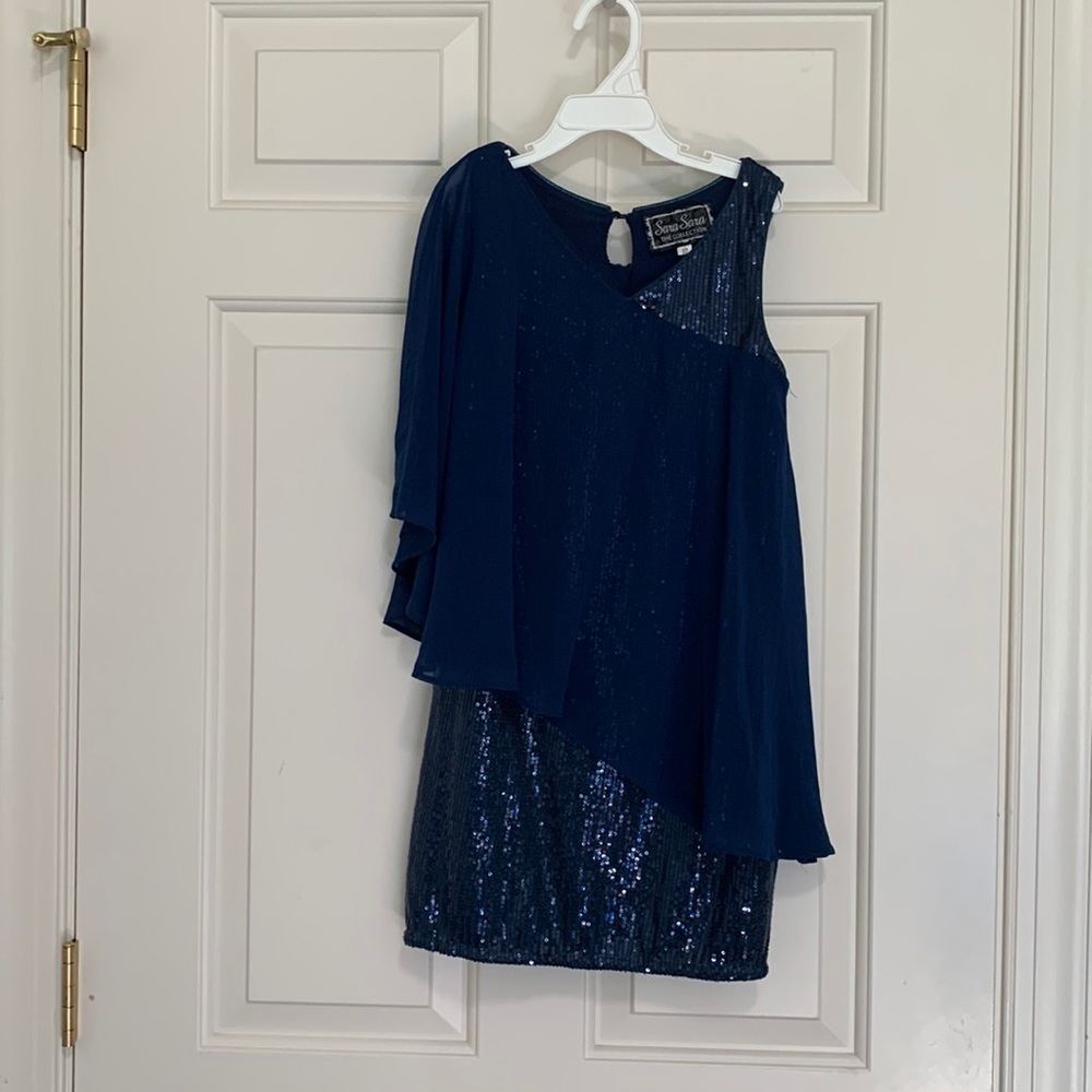 Sara Sara the Collection Navy Sequencened Dress sz 10